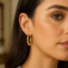 14K Yellow Gold Round Hoop Earrings Back
