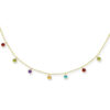 Cable round necklace in solid 14K yellow gold, view 2