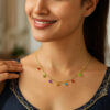 Cable round necklace in solid 14K yellow gold, view 3