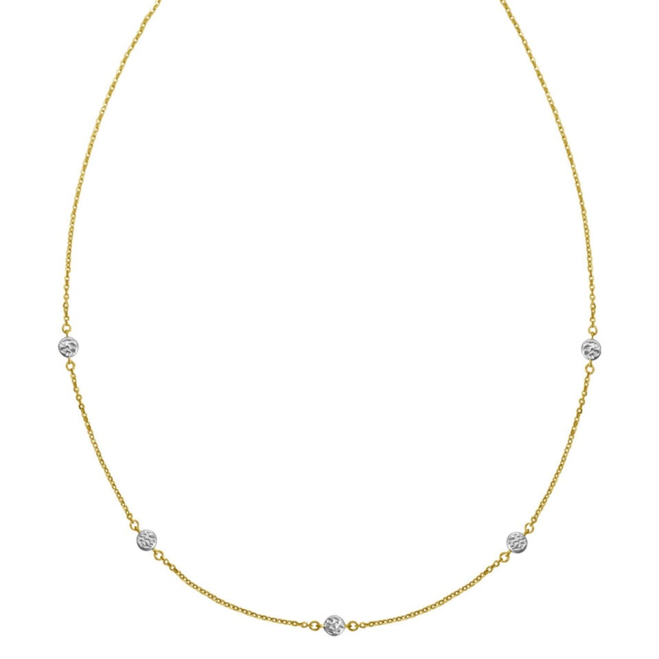 14K Two-Tone Gold Paperclip Necklace 2.6g