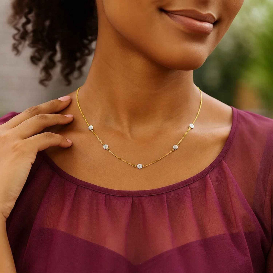 14K Two-Tone Gold Paperclip Necklace 2.6g