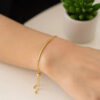 0.80mm bracelet in solid 14K yellow gold, view 3