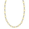 Paperclip necklace in solid 14K two-tone gold
