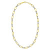Paperclip necklace in solid 14K two-tone gold, view 2