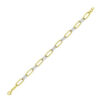 Paperclip necklace in solid 14K two-tone gold, view 4