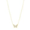 14K Yellow Gold Checkered Butterfly Necklace