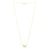 14K Yellow Gold Checkered Butterfly Necklace