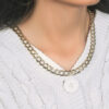 14K Two-Tone Gold Pave Curb Chain 10mm