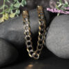 14K Two-Tone Gold Pave Curb Chain 10mm