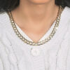 14K Two-Tone Gold Pave Curb Chain 10mm