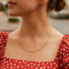 14K Yellow Gold Round Necklace 1.5mm
