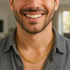 14K Yellow Gold Semi Solid Miami Cuban Chain, 6.1 mm
