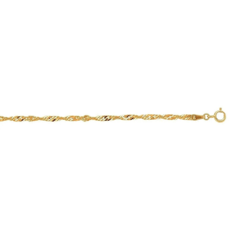 10K Yellow Gold Singapore Bracelet 2.20mm