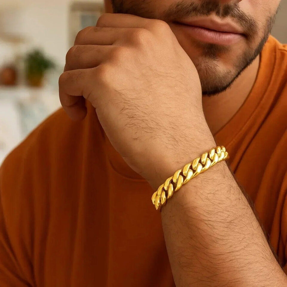 14K Yellow Gold Cuban Bracelet 9.10mm