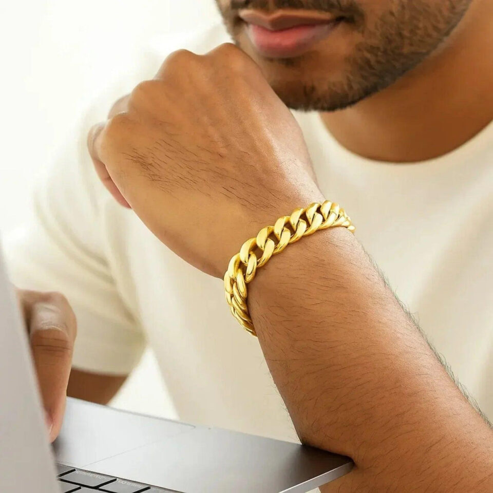 14K Yellow Gold Cuban Bracelet 11.10mm
