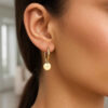14K Yellow Gold Lab-Grown Diamond Hoop Earrings