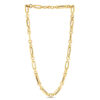 Paperclip round necklace in solid 14K yellow gold, view 2