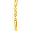 Paperclip round necklace in solid 14K yellow gold, view 3