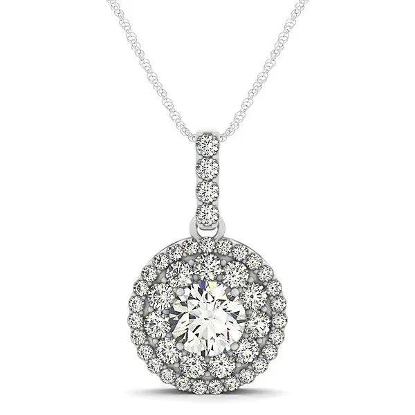 14K White Gold Halo Round Lab-Grown Diamond 1 1/4cttw