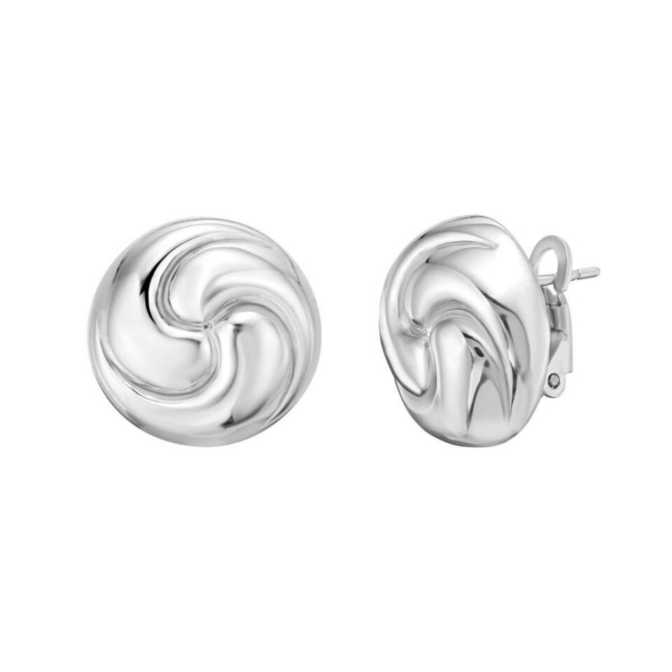 Puffed Swirly Knot Stud, Sterling Silver