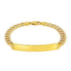 Pave curb bracelet in solid 14K white gold