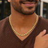 5 mm track links necklace in solid 14K yellow gold, view 2