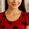 Yours truly block letter initial J necklace in solid 14K yellow gold, view 4