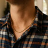2.50mm moon bead chain in solid 14K yellow gold, view 5
