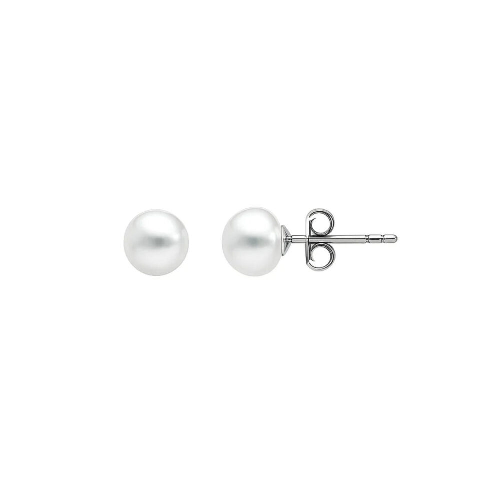 White Freshwater Cultured Pearl Stud Earrings