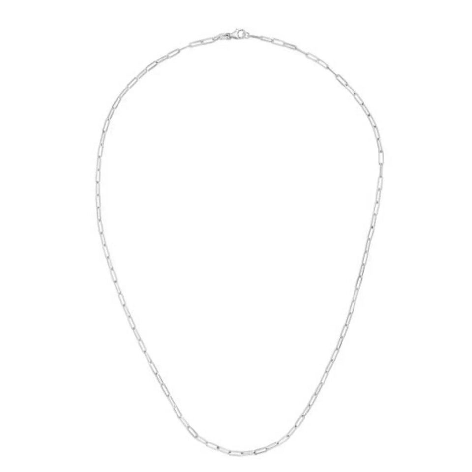 14K White Gold Paperclip Chain 2.10mm