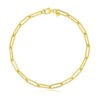 Paperclip bead bracelet in solid 14K yellow gold