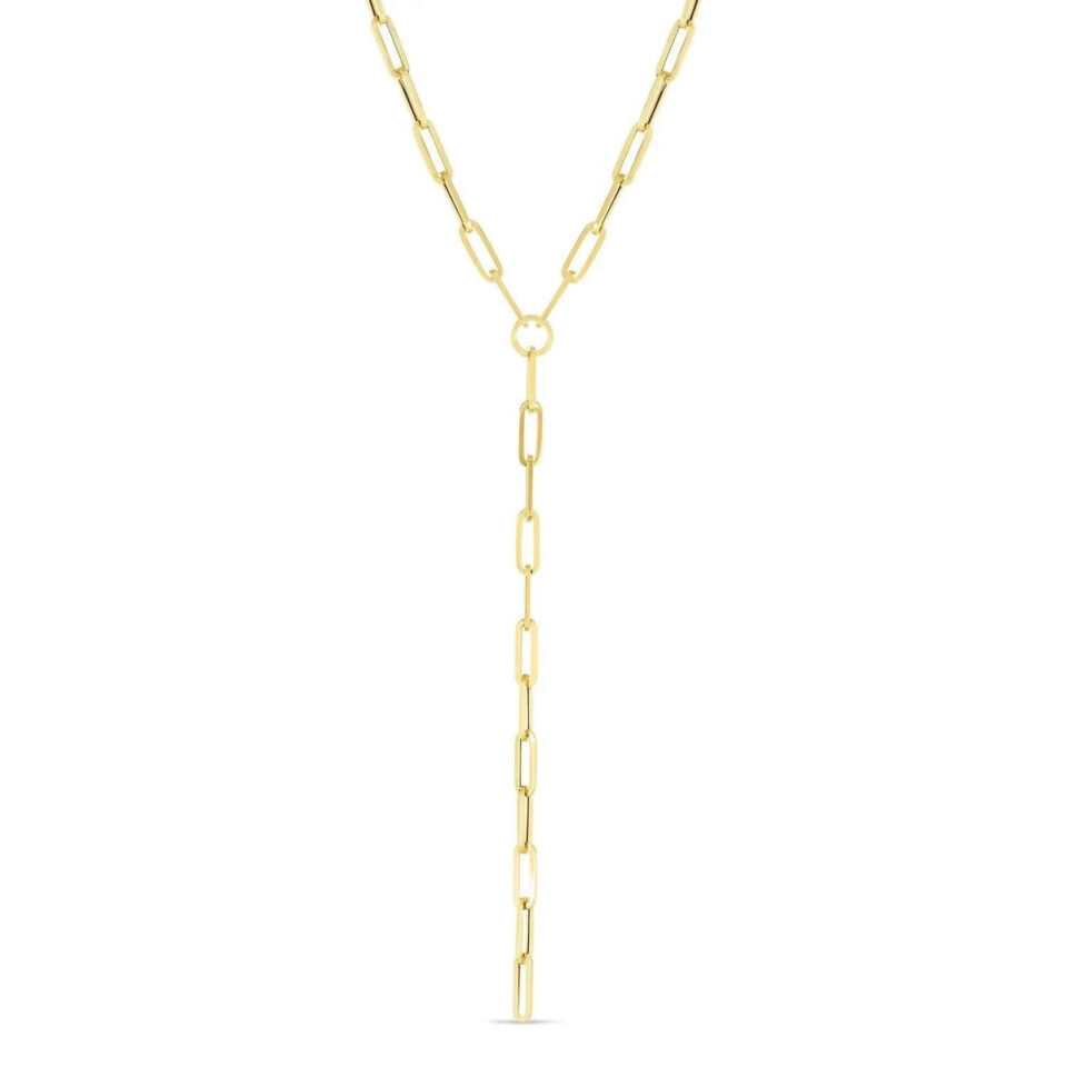 14K Yellow Gold Paperclip Necklace Chain