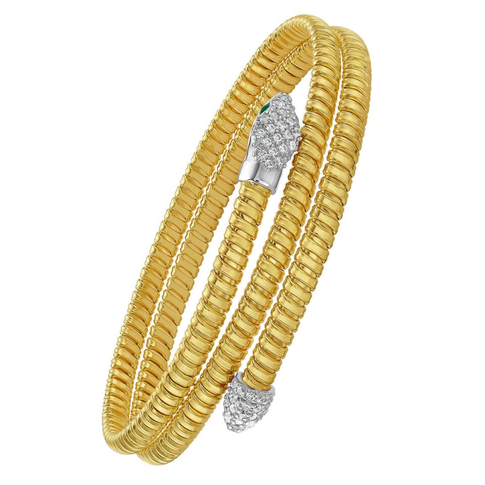 14K Yellow Gold Snake Bangle