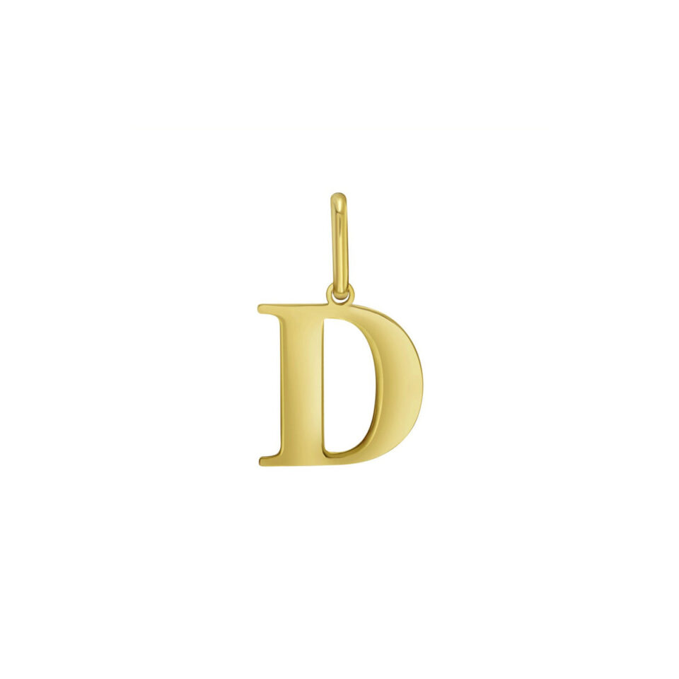 14K Yellow Gold Initial Pendant Charm