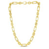 Italian paperclip oval necklace in solid 14K yellow gold