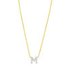 14K Yellow Gold Lab-Grown Diamond Mini M Initial Pendant Necklace