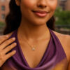 14K Yellow Gold Lab-Grown Diamond Mini M Initial Pendant Necklace