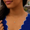 14K Yellow Gold Lab-Grown Diamond Mini M Initial Pendant Necklace
