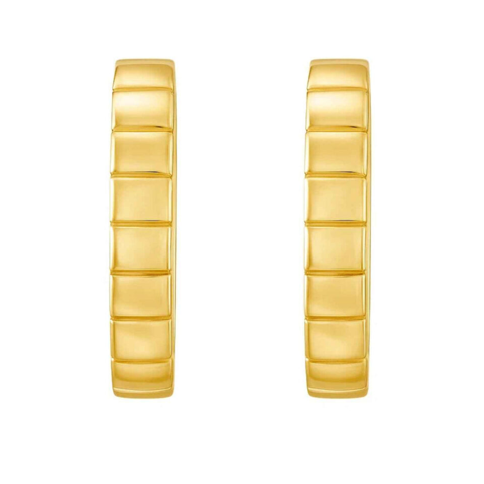 14K Yellow Gold Oval Hoop Earrings