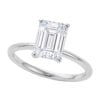 3 ct lab-grown diamond emerald solitaire ring in solid 10K white gold, engagement ring, view 4