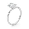 3 ct lab-grown diamond emerald solitaire ring in solid 10K white gold, engagement ring, view 2