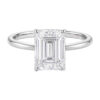 3 ct lab-grown diamond emerald solitaire ring in solid 10K white gold, engagement ring