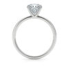 3 ct lab-grown diamond emerald solitaire ring in solid 10K white gold, engagement ring, view 3