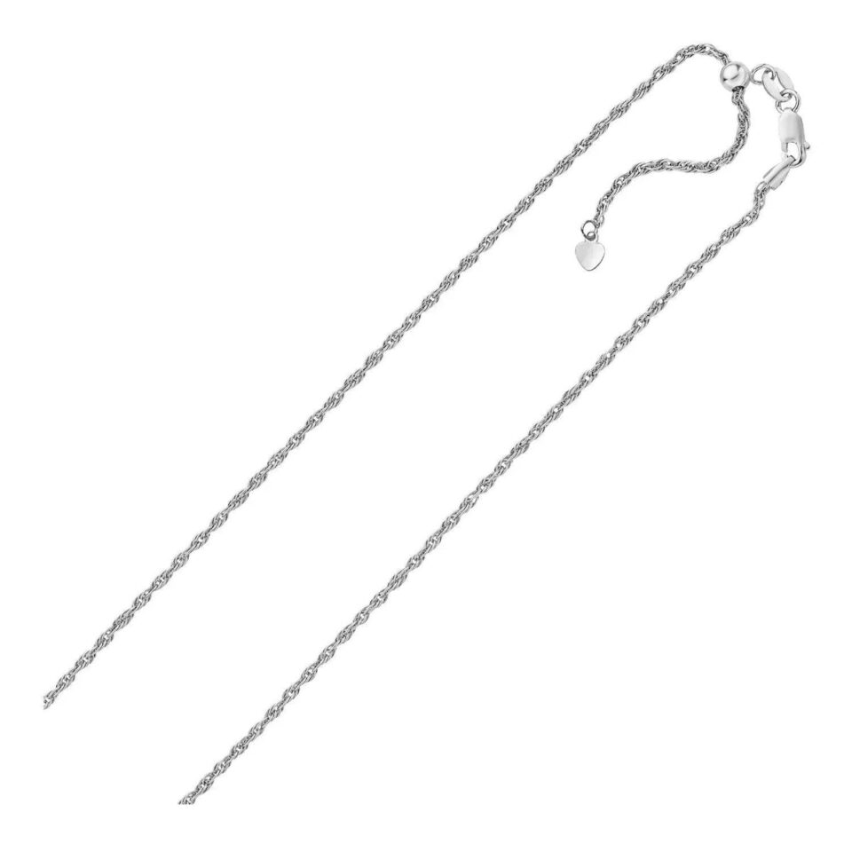 Sterling Silver Adjustable Rope Chain 1.5mm