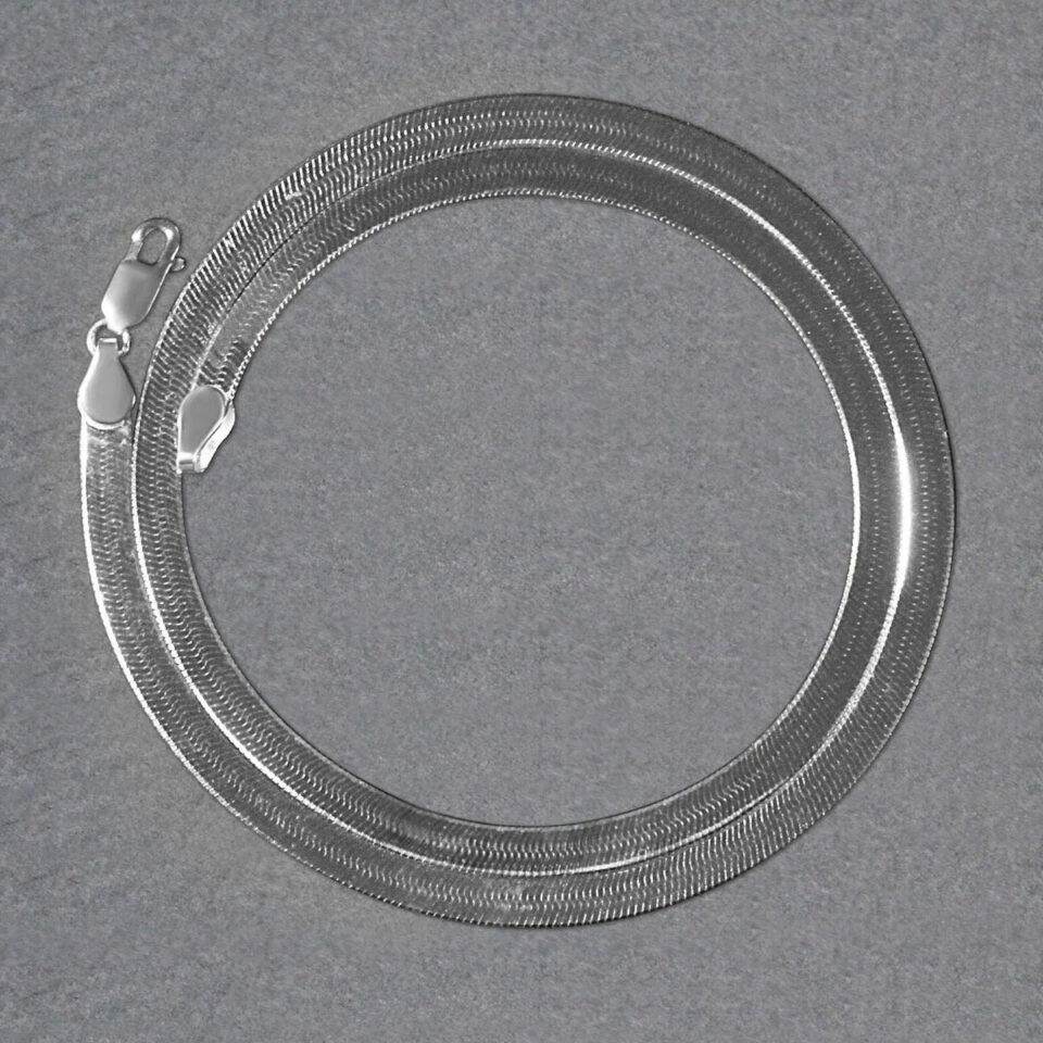 4.60mm herringbone chain in solid 14K white gold, view 4
