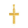14K Yellow Gold Textured Cross Pendant