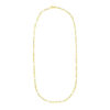 Paperclip pearl necklace in solid 14K yellow gold
