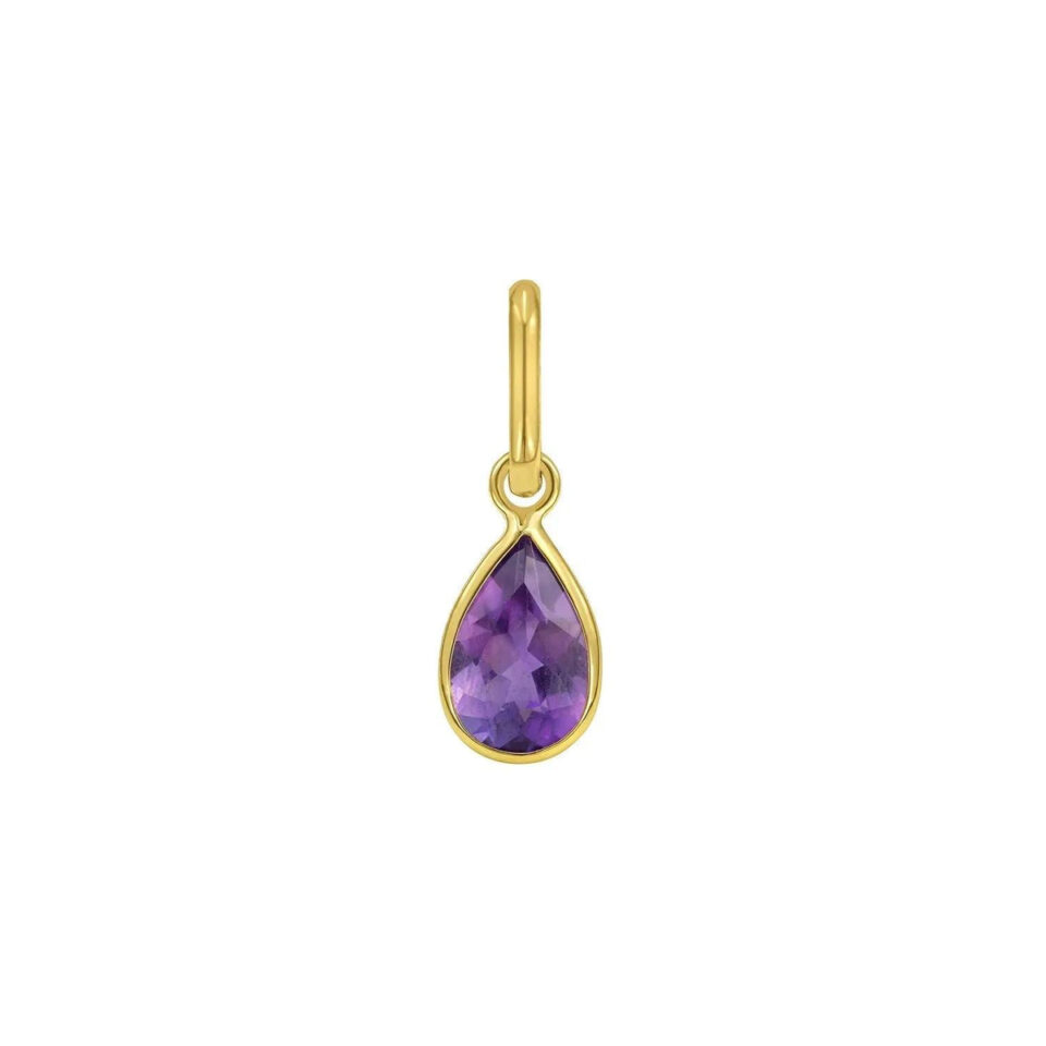 14K Yellow Gold Pear Amethyst Pendant