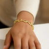 14K Yellow Gold Infinity Link Bracelet, 8 mm