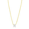 14K Yellow Gold Lab-Grown Diamond Mini R Initial Pendant Necklace